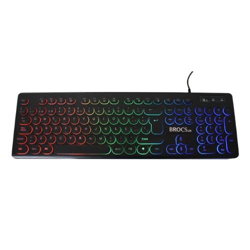 Produco- (5) Teclado USB Brocs KB276L RGB en español