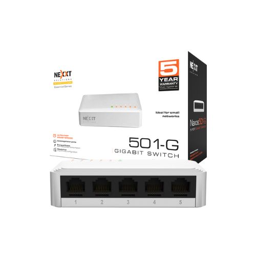 Switch 5 puertos Nexxt Naxos 501G Gigabit