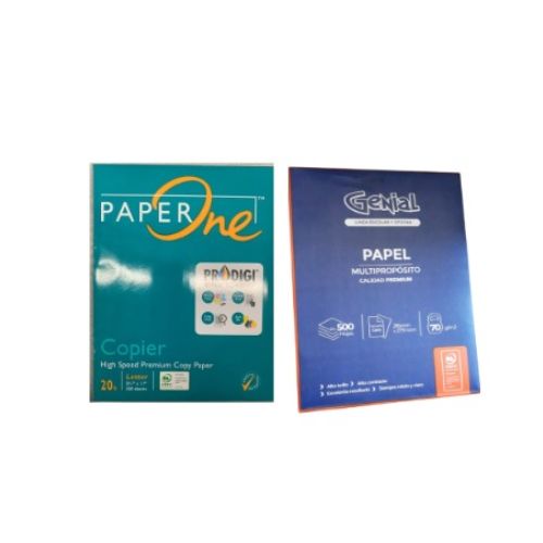 Papel bond Carta 70gr. resma Paper One/Genial