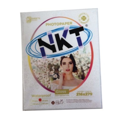 Papel Glossy Carta 230gr. NKT 20pack Waterproof