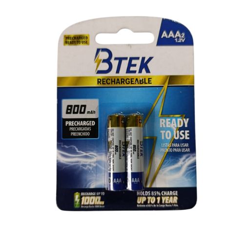 Bateria BTEK AAA 2 unidades recargables 800