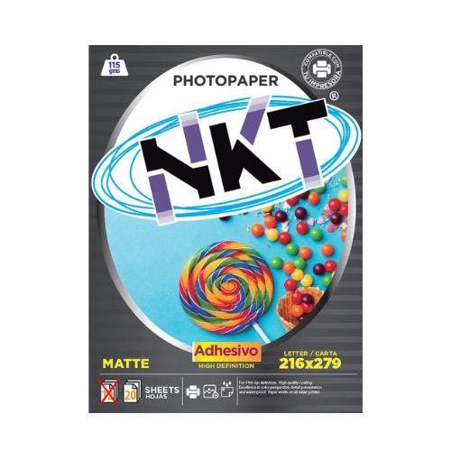 Papel Matte Adhesivo Carta 115gr. NKT 20pack Waterproof