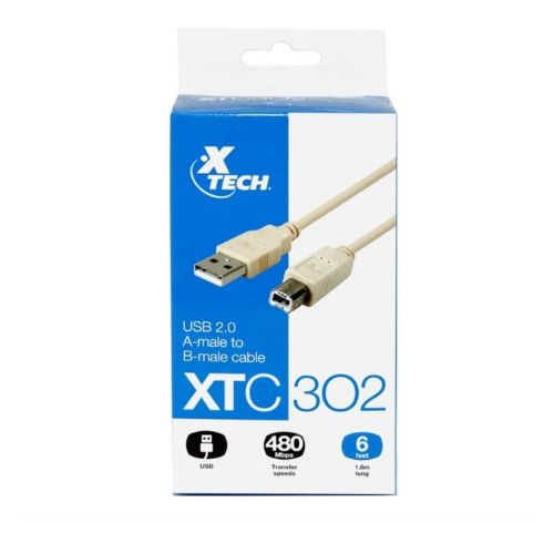 Cable USB 2.0 p/Impresora XTC302 1.8mts.