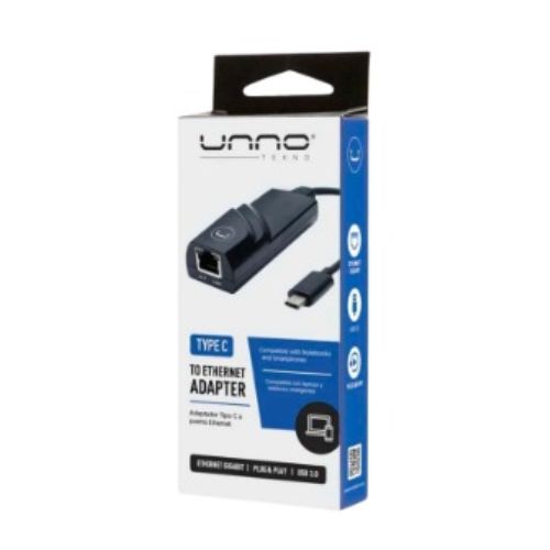 Adaptador Tipo C a RJ45 Unno AD3002BK