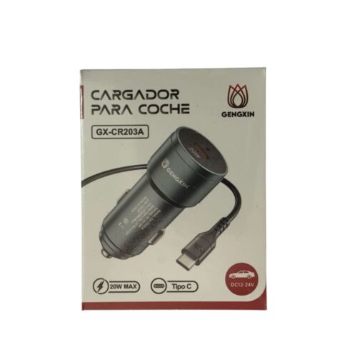Adaptador cigarrera a USB Tipo C GengXin GX-CR203A 20W