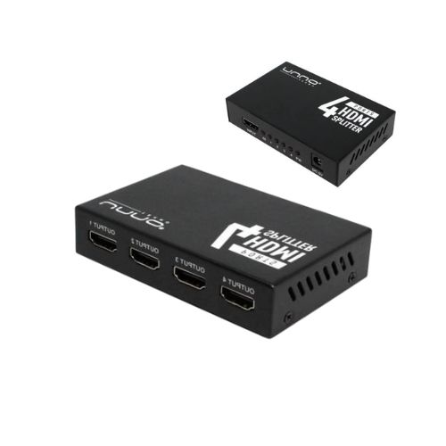 Splitter HDMI de 4 puertos Unno HB1205BK