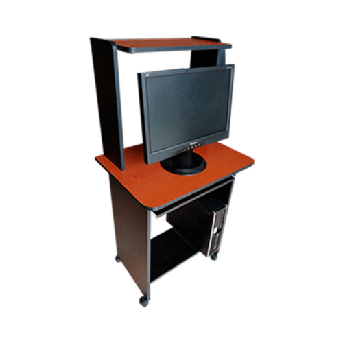 Escritorio melamina 2LM negro/caoba Deluxe