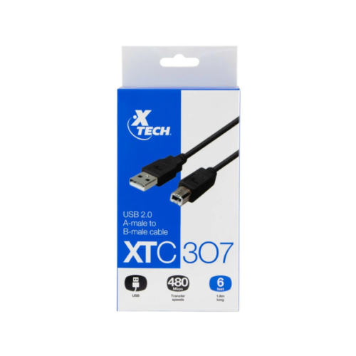 XTC-307 Cable USB 2.0 para impresora XTC307 de 1.8m.