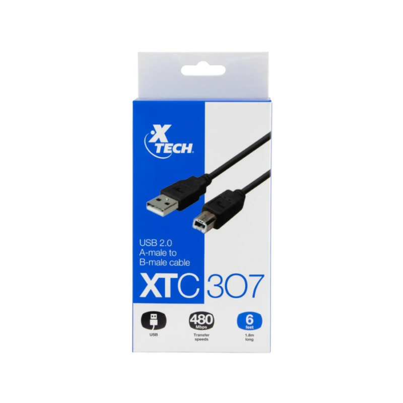 XTC-307 Cable USB 2.0 para impresora XTC307 de 1.8m.