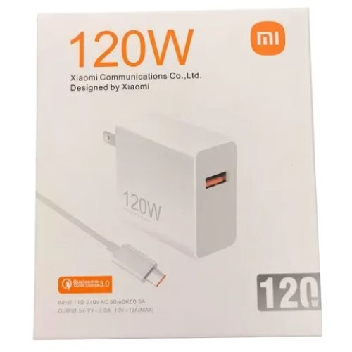 Diseño sin título (11) Transformador p/celular 120W tipo C Xiaomi GaN
