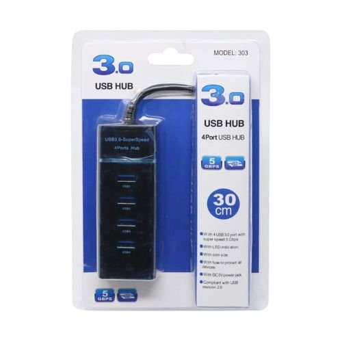 Diseño sin título Hub 4 puertos USB 3.0 Azul 30cm.