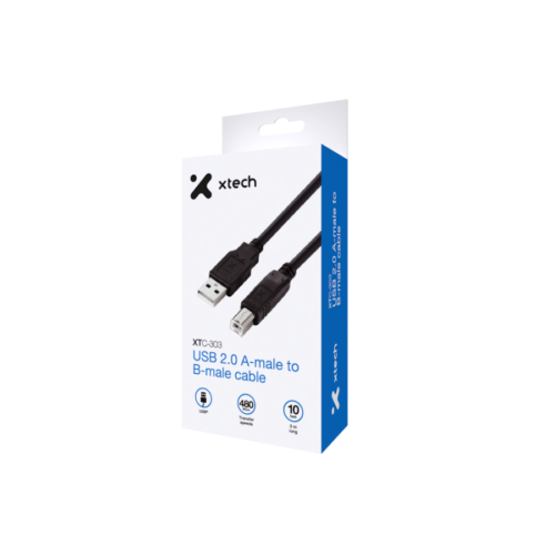XTC-303 Cable USB 2.0 p/Impresora XTC303 3m.